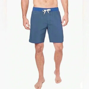 Fair Harbor The Anchor Men’s Size Large 8” Swim Shorts Trunks Dark Denim Anchor